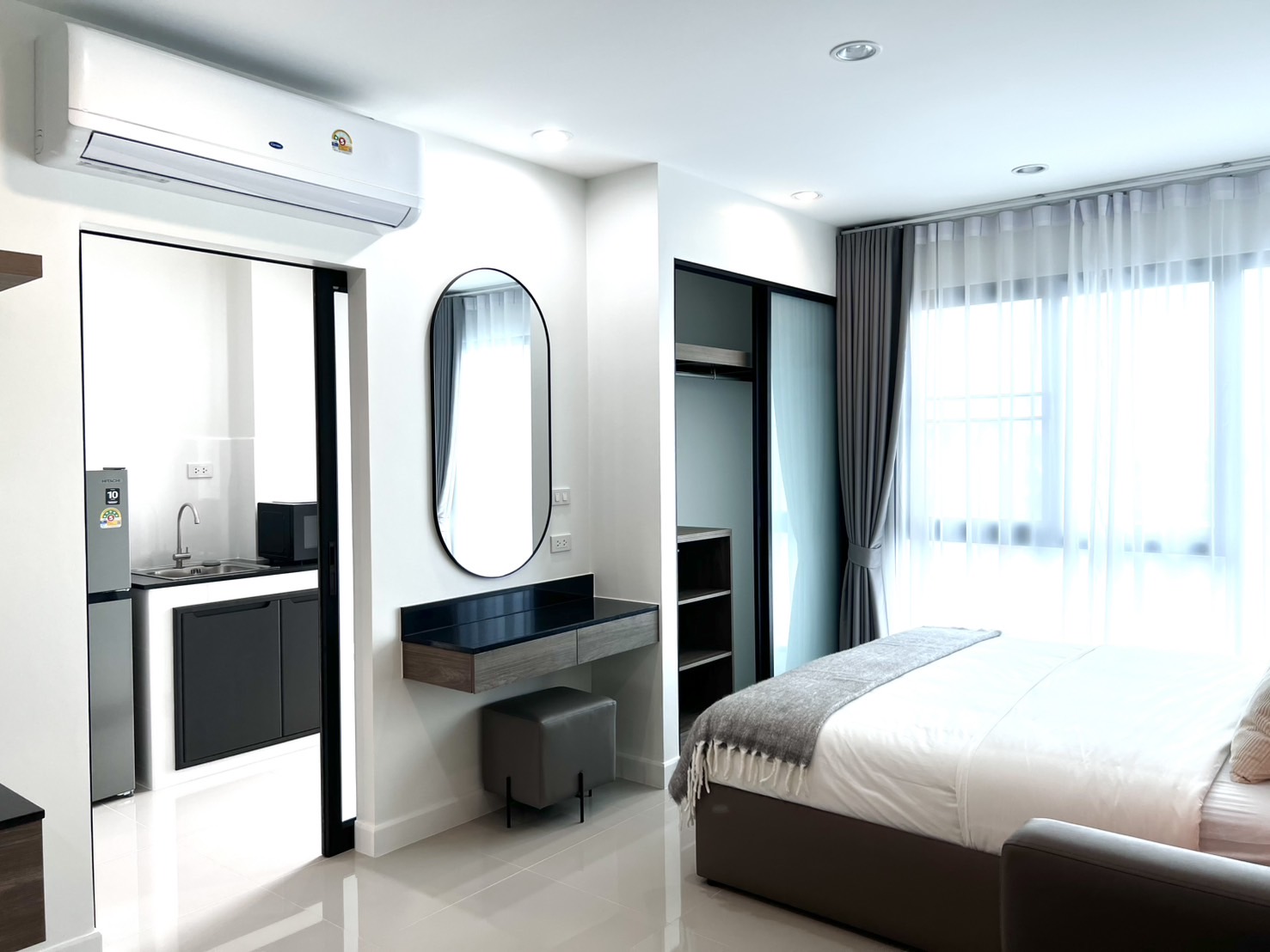Furnished bedroom at NARA Residence
